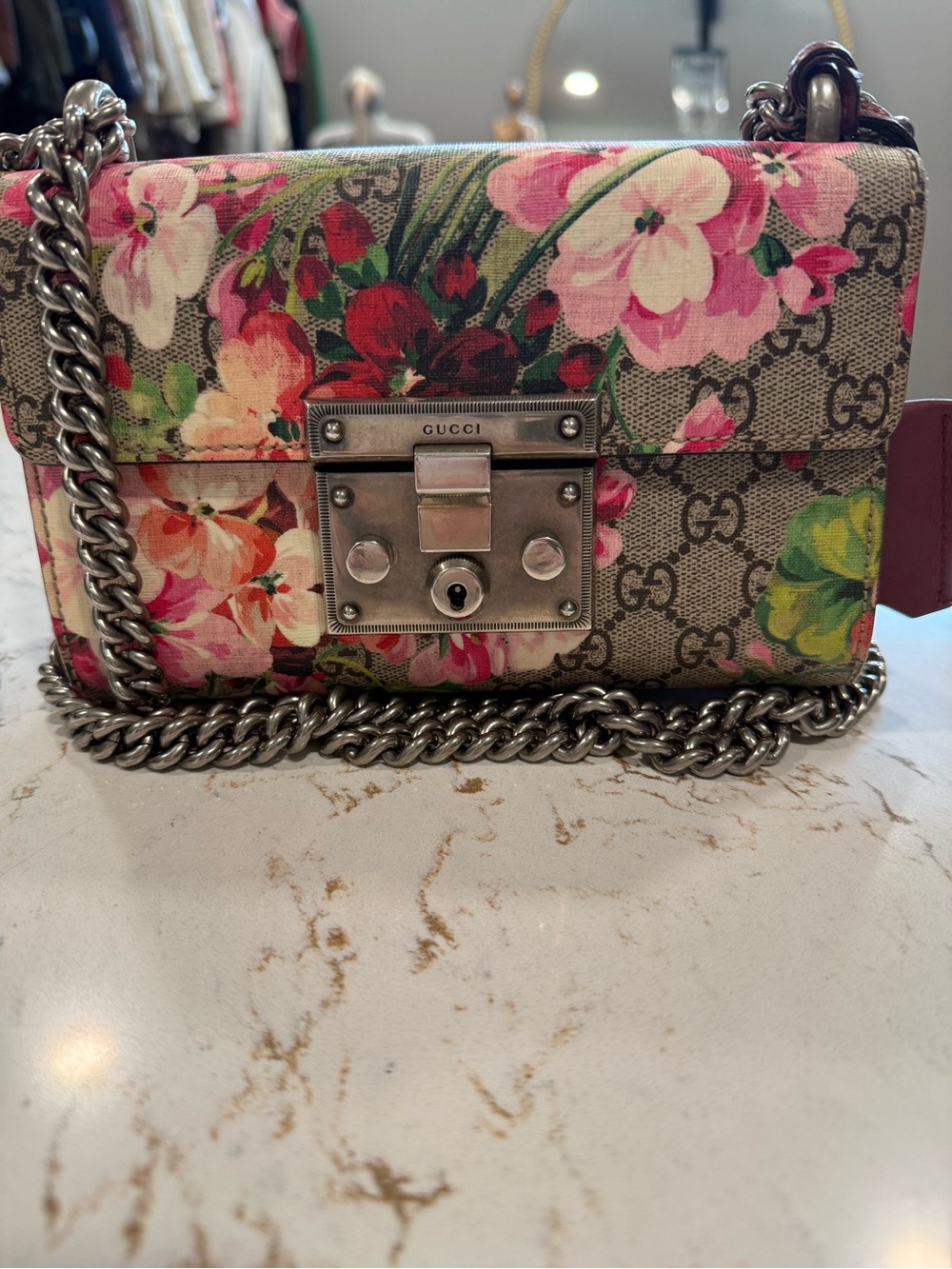 Gucci Floral Blooms GG Supreme Crossbody Shoulder Bag